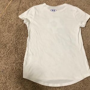 Under Armour girls tee ymd, white with soccer ball design